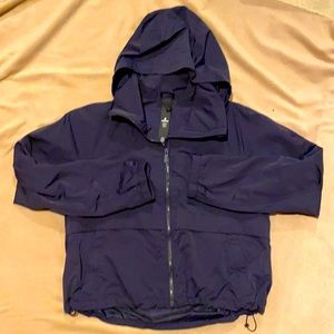 Lululemon Athletica Navy Cropped Jacket With Hood. Size 6
